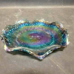 Large Vintage Indiana Carnival Glass Trinket Dish Brand: Indiana Glass